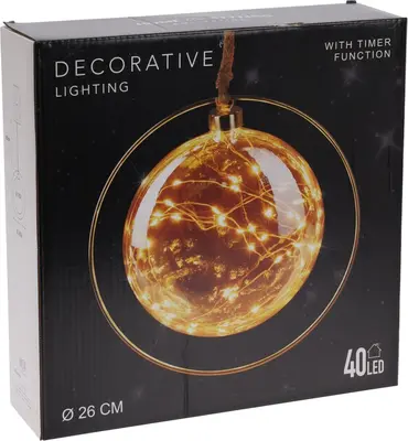 Rond hangornament met LED-verlichting Ø 26cm - afbeelding 3