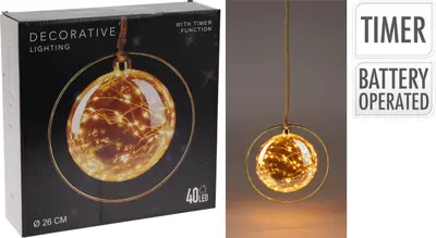 Rond hangornament met LED-verlichting Ø 26cm - afbeelding 4