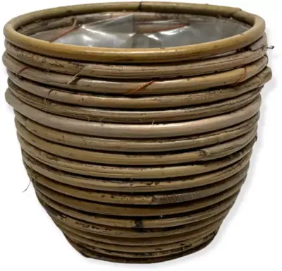 Rotan Ballon plantenmand 13x11cm