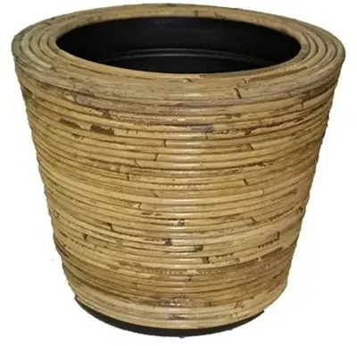 Rotan Drypot Streep grote plantenmand 38x36cm