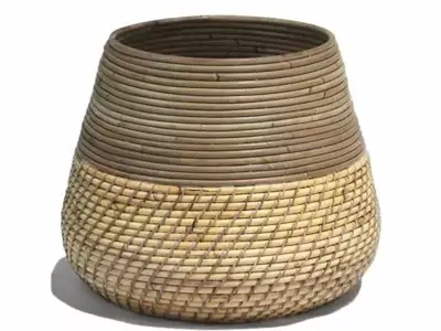 Rotan Lombok plantenmand 27x33cm grijs