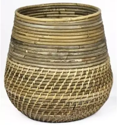 Rotan Lombok plantenmand grijs 31x29cm