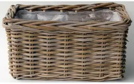Rotan plantenmand antiek grijs 40x23x20cm kopen?