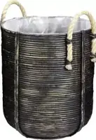 Rotan plantenmand Gestreept Zwart 40x45cm kopen?