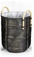 Rotan plantenmand Gestreept Zwart 40x45cm kopen?