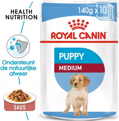 Royal Canin Puppy Medium natvoer 10x140g - afbeelding 8