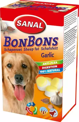 Sanal hond bonbons schapenvet garlic, 150 gram