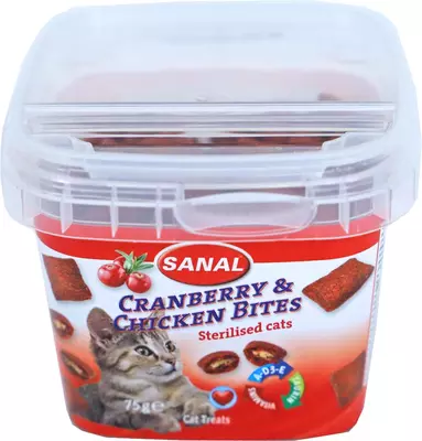 sanal kat bites cranb&chickn cup 75 gr - afbeelding 2