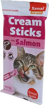 Sanal kat Cream Sticks zalm 5x15 gram