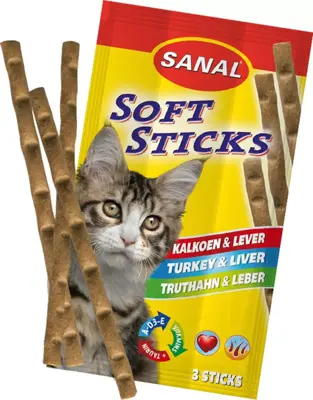 Sanal pak à 3 soft sticks kalkoen en lever. 