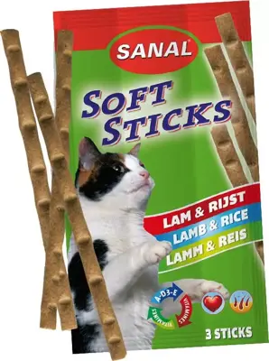 Sanal pak à 3 soft sticks lam en rijst. 
