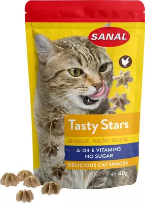 Sanal Tasty Stars voor de kat gevogelte 40 gram