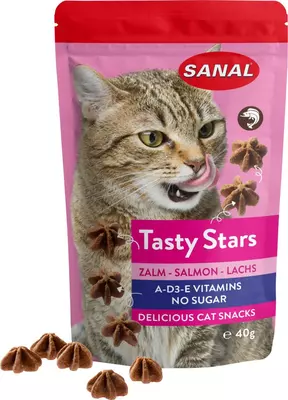 Sanal Tasty Stars voor de kat zalm 40 gram