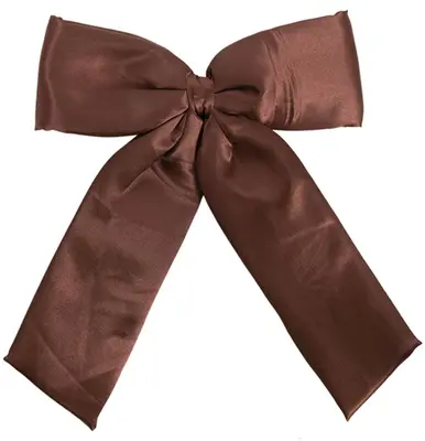 Satijnen kerst ornament strik 28cm bruin