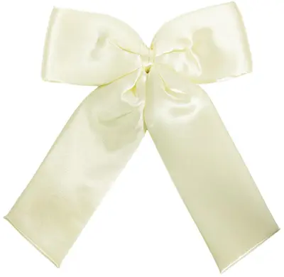 Satijnen kerst ornament strik 28cm ivoor