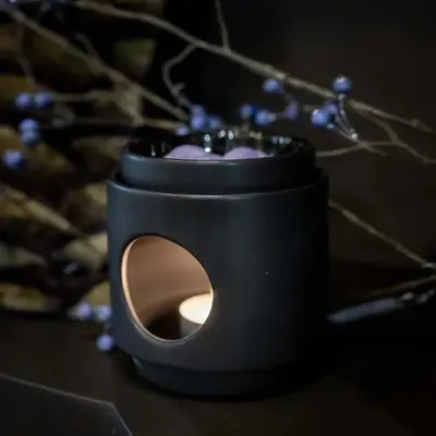 Scentburner dome black 11x11x11cm - afbeelding 2