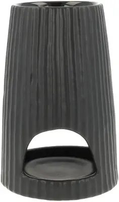 Scentburner rib black 10.5x12.6cm
