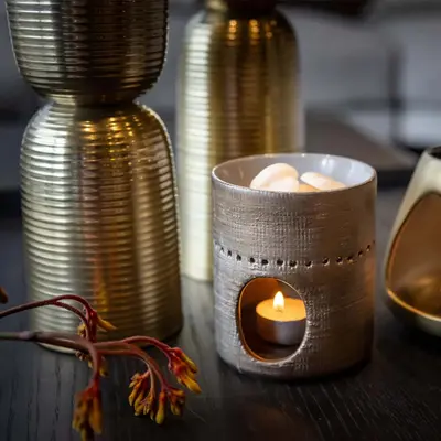 ScentChips geurbrander keramiek 11x11x13cm brons - afbeelding 2