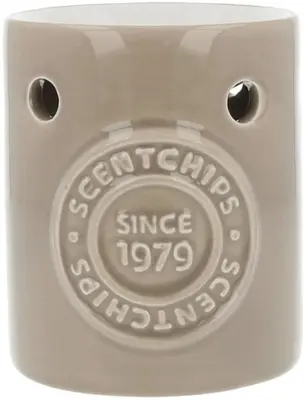 ScentChips geurbrander met logo keramiek 8x10cm taupe