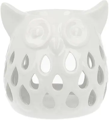 ScentChips geurbrander uil keramiek 11x11cm wit
