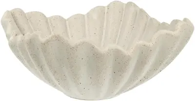 ScentChips schaal voor kaarsenzand keramiek schelp 18x18x8cm clay white - afbeelding 1