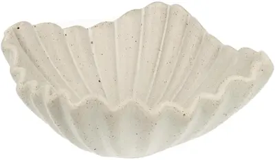ScentChips schaal voor kaarsenzand keramiek schelp 18x18x8cm clay white - afbeelding 2