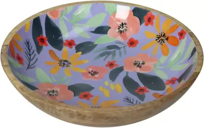 Schaal bloemen hout mix 34x34x8cm