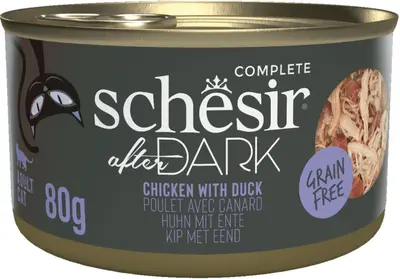 Schesir After Dark met bouillon kip & eend 80g