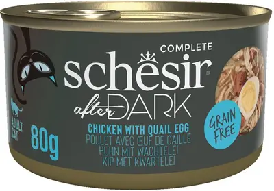 Schesir After Dark met bouillon kip & kwartelei 80g
