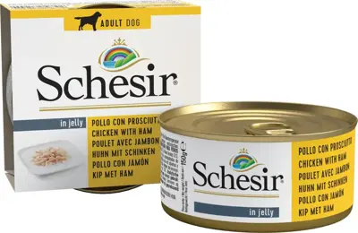 Schesir Hond kip ham gelei 150g