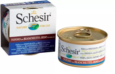 Schesir Kat tonijn ansjovis rijst kookvocht 85gr