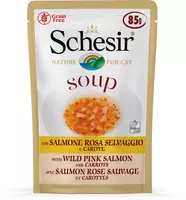Schesir Kat wilde roze zalm wortel soup 85gr kopen?
