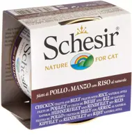 Schesir kattenvoer in natuurlijke saus kip, rund & rijst 85g kopen?