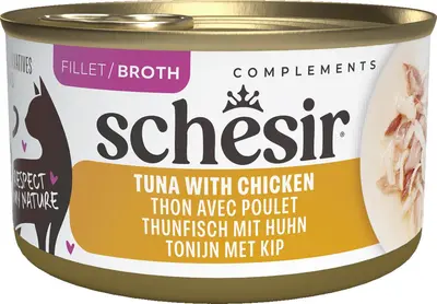 Schesir Kattenvoer Tonijn & Kip in Bouillon – 70 g
