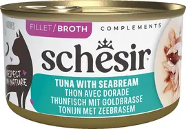 Schesir Kattenvoer Tonijn & Zeebrasem in Bouillon – 70 g - afbeelding 1