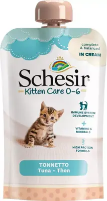 Schesir kitten cream 0-6 tonijn 150gr