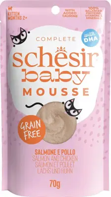 Schesir kitten mousse 2 maanden graanvrij zalm & kip 70g