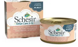 Schesir kittenvoer 3-12 maanden in gelei kip & aloe vera 85g kopen?