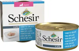 Schesir puppyvoer in gelei tonijn & aloe vera 150g kopen?