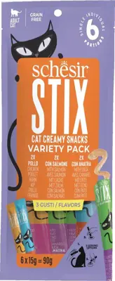 Schesir Stix katten crème snack variety pack 6 x 15g