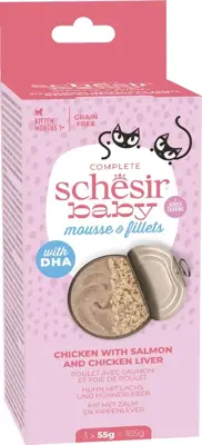 Schesir Velvet katten mousse kip & kwartelei 80g