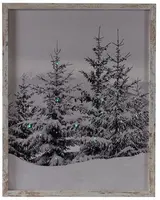 Schilderij LED canvas winter/bos in lijst 38x48 cm - afbeelding 1