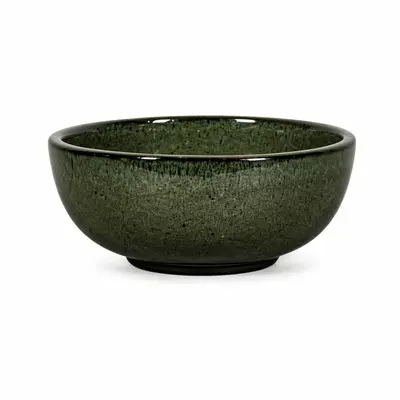 SHANGHAI 6-01DA Geglazuurde Keramische Schaal – Ø43,5cm x H18 cm, Donkergroen