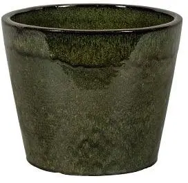 SHANGHAI Geglazuurde Keramische Bloempot – Ø42 x H37 cm, Donkergroen | 4-01DA 