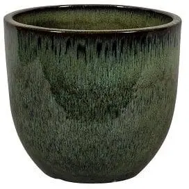 SHANGHAI Geglazuurde Keramische Bloempot - Donkergroen - Ø48 x H43 cm | 10-01DA