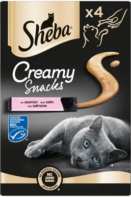 sheba creamy snacks zalm 4 st