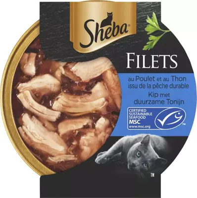 Sheba Filets kip&tonijn in saus kattenvoer 60g