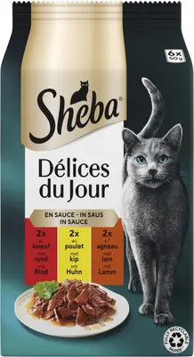 SHEBA fresh & fine Natvoer voor volwassen katten 6*50g doos