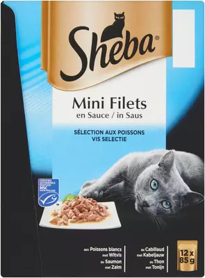 SHEBA mini filet kattenvoer vis selectie 12*85g multipack