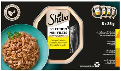 Sheba Mini Filets in saus gevogelte multipack 8 x 85g